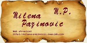 Milena Pažinović vizit kartica
